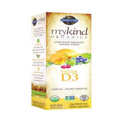 Garden of Life mykind Organics Vegan D3 Spray, Vanilla, 1,000 IU, 2 oz.