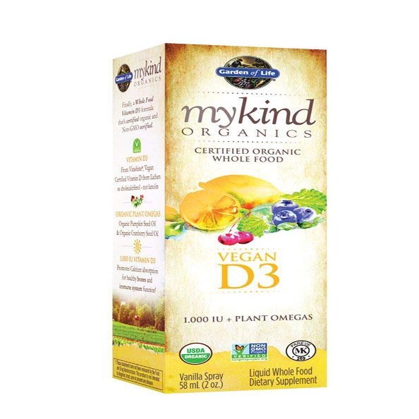 Garden of Life mykind Organics Vegan D3 Spray, Vanilla, 1,000 IU, 2 oz.