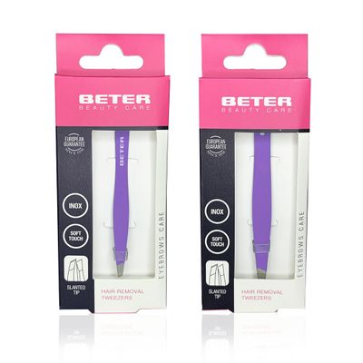 Beter 2-Pack Professional Slanted-Tip Eyebrow Tweezers
