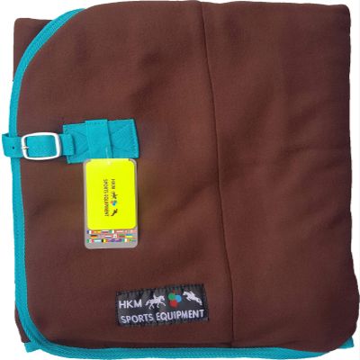 HKM Alaska Cooler Blanket, Dark Brown/Turquoise, 135 cm Back Length