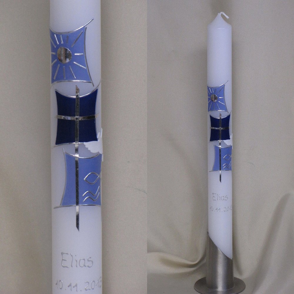 Communion/Baptism Candle, 40 x 4 cm, Inscription Included – P 31/1