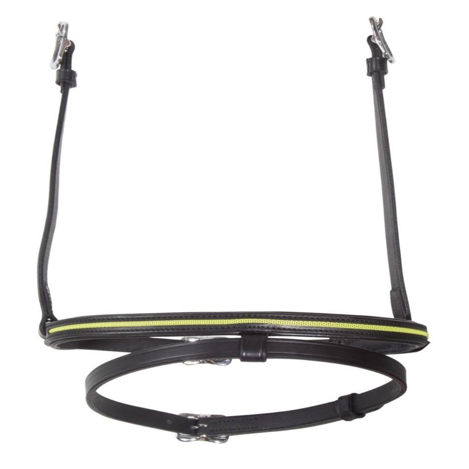 Karlslund English-Combination Noseband with Patterned Stripe, Lime Green