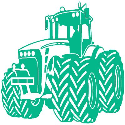 Samunshi Tractor Wall Decal for Kids' Room, Playroom, 40 x 25 cm, Turquoise