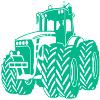 Samunshi Tractor Wall Decal for Kids' Room, Playroom, 40 x 25 cm, Turquoise view 1
