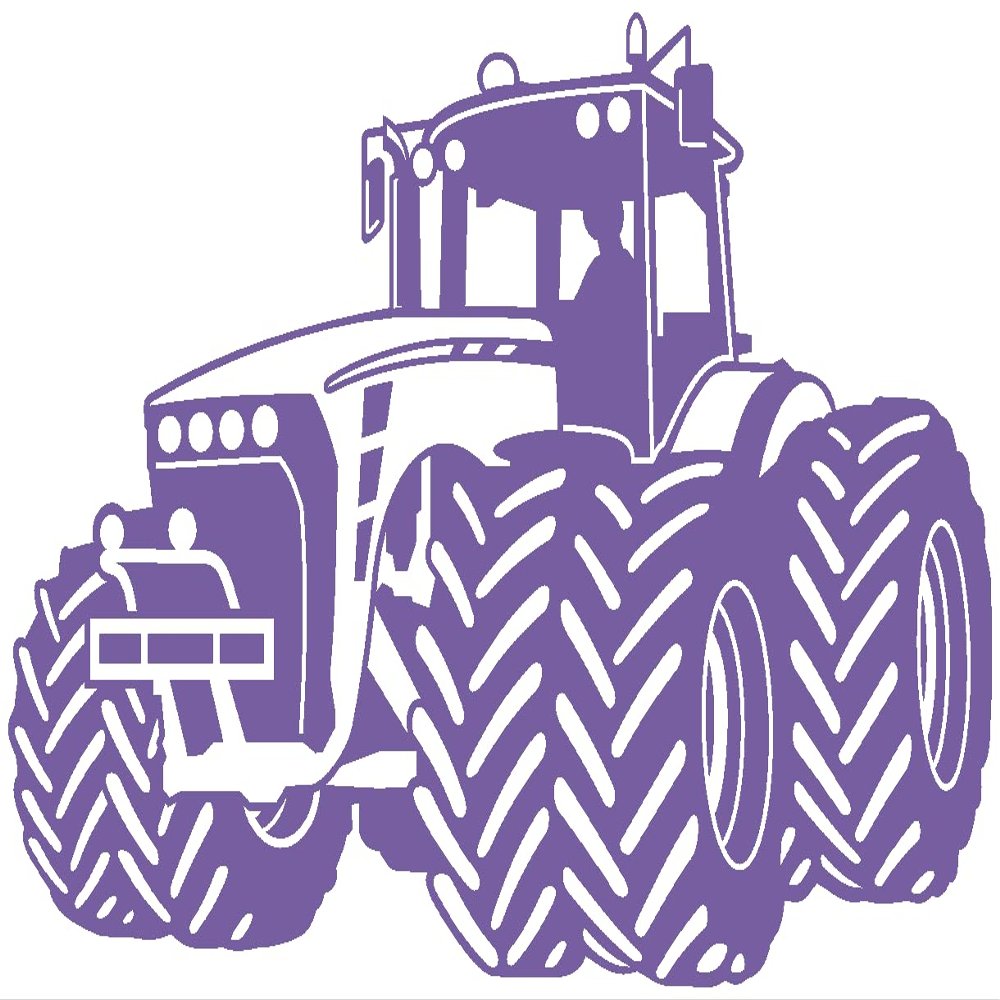 Samunshi Tractor Wall Decal for Kids' Room, 50 x 32 cm, Lavender