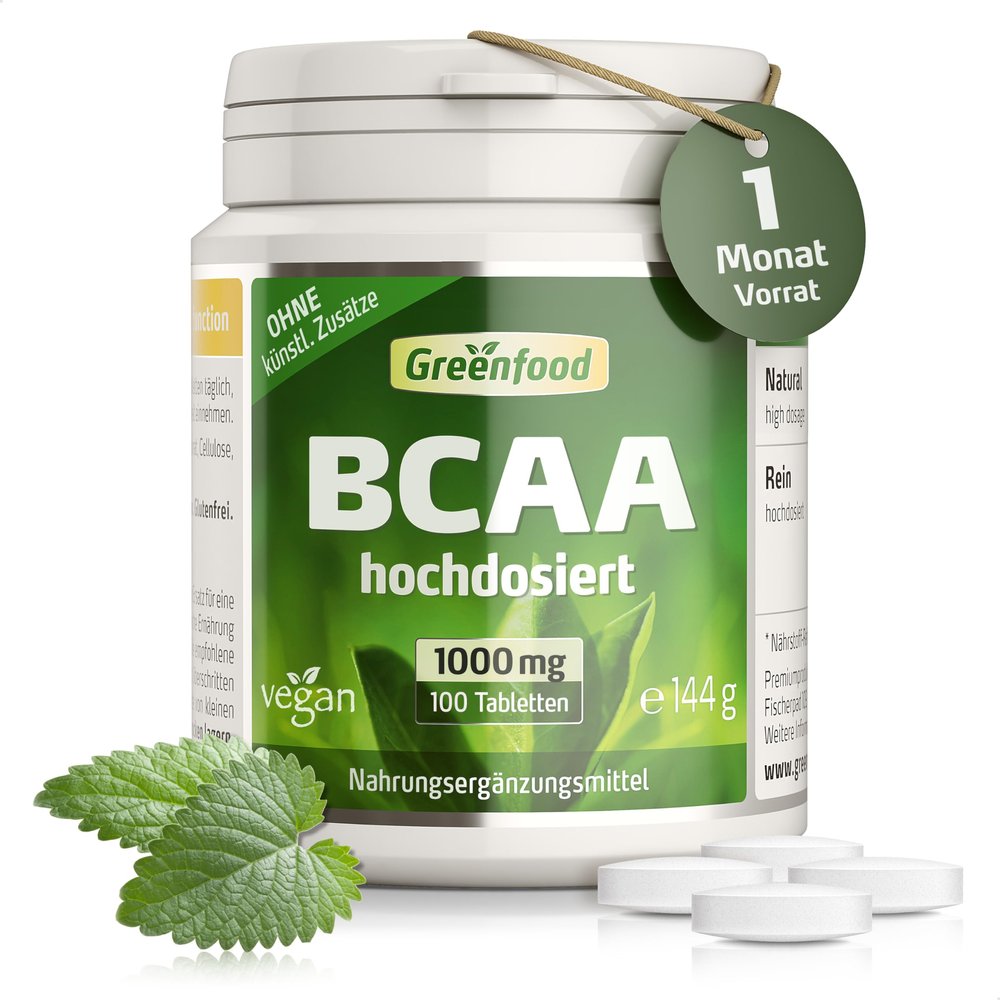 BCAA, 1,000 mg, High-Dose, 100 Tablets – NO Artificial Additives