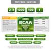 BCAA, 1,000 mg, High-Dose, 100 Tablets – NO Artificial Additives view 2