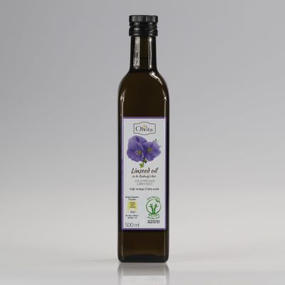 Cold-Pressed Raw Flaxseed Oil, 500 ml OLVITA