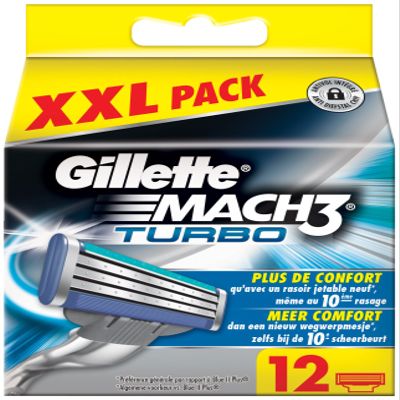 Discontinued Gillette Mach3 Turbo X Razor Blades, 12 Count