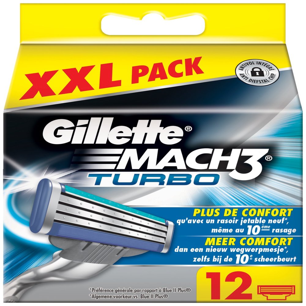 Discontinued Gillette Mach3 Turbo X Razor Blades, 12 Count
