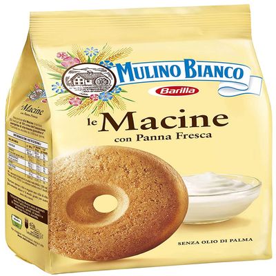 Mulino Bianco Macine Shortbread Cookies with Fresh Cream, 6 x 400 g
