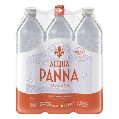Acqua Panna Natural Mineral Water 1.5 L, Pack of 6 Bottles (1000027873)