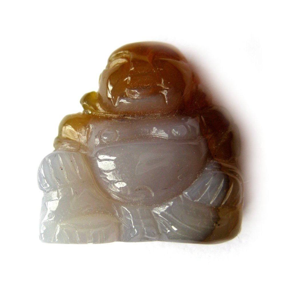 Gray-Brown Agate Buddha, 2 cm