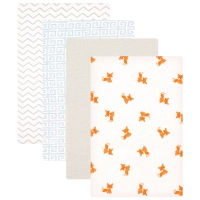 Luvable Friends Fox Flannel 4-Piece Receiving Blankets