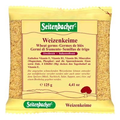 Seitenbacher Untreated Wheat Germ I Vitamin E I High in Fiber and Protein I 12-Pack (12 x 125 g)