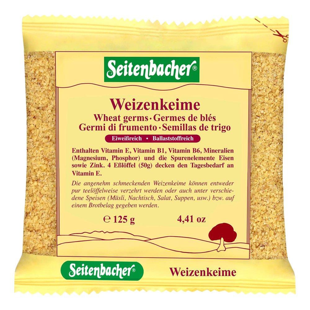 Seitenbacher Untreated Wheat Germ I Vitamin E I High in Fiber and Protein I 12-Pack (12 x 125 g)