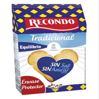 Recondo Equilibrio Traditional Toasted Bread, No Salt, No Sugar, 30 Pieces, 270 g