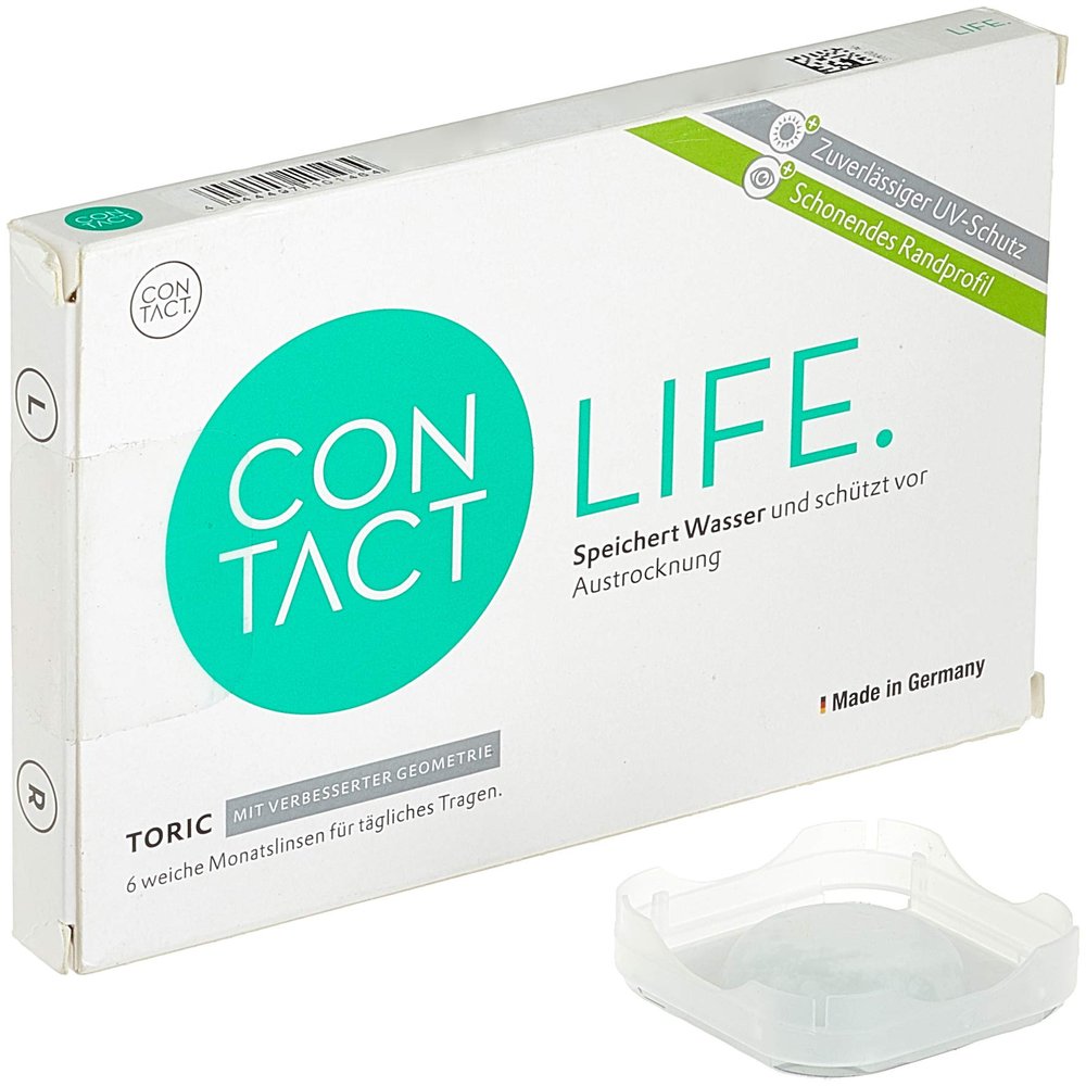 Contact Life Toric Monthly Soft Contact Lenses, 6 ct / BC 8.60 mm / DIA 14.4 / CYL -1.75 / Axis 70 / -1.50 Diopters