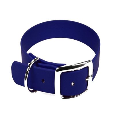 LENNIE BioThane Collar, Pin Buckle, 13 mm Wide, 20–24 cm, Blue, Printing Available