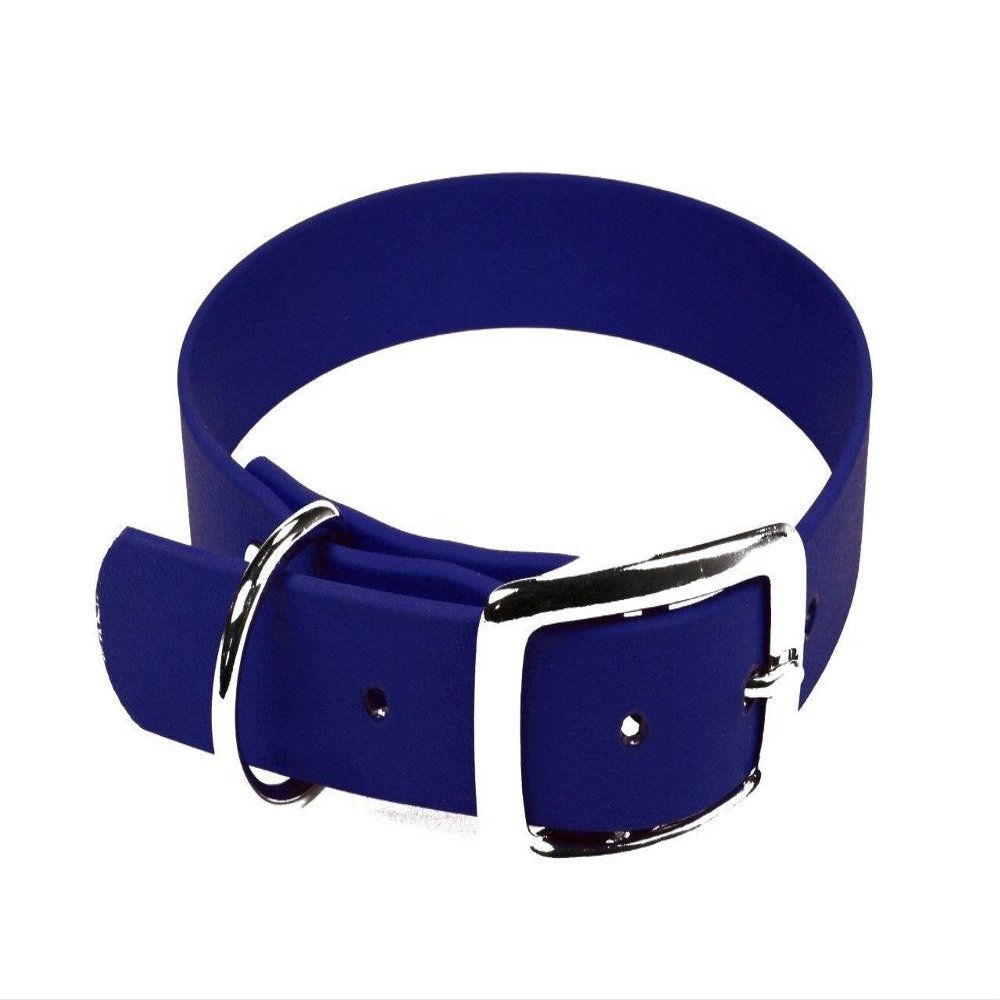 LENNIE BioThane Collar, Pin Buckle, 13 mm Wide, 20–24 cm, Blue, Printing Available