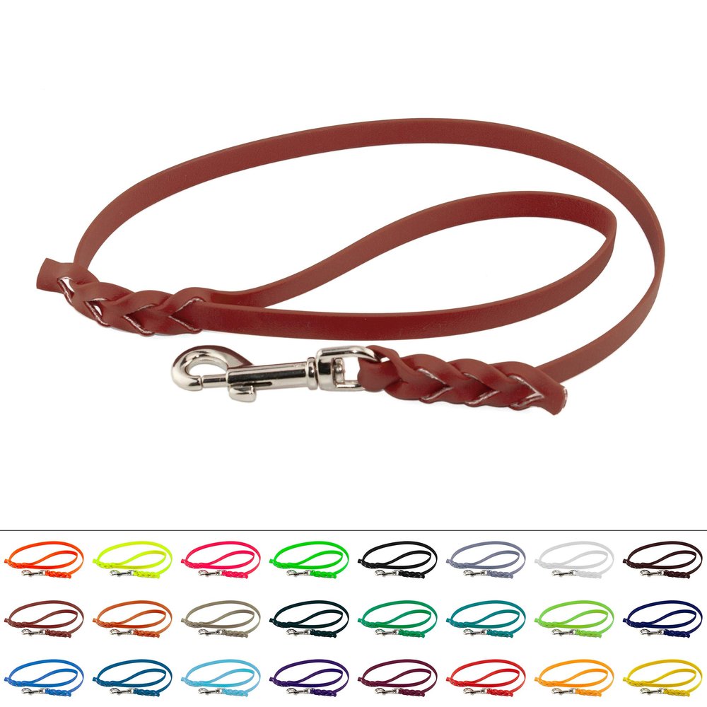 LENNIE BioThane Leash, 9mm Wide, 2m Long, Red-Brown