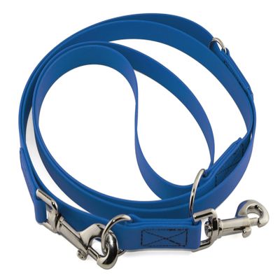 LENNIE Adjustable BioThane Double-Ended Dog Leash, 13 mm Wide, 3 m, Azure Blue
