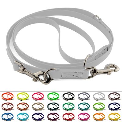 LE​​NNIE Adjustable BioThane Dog Lead, 16 mm Wide, 4 m Long, White, Double Lead