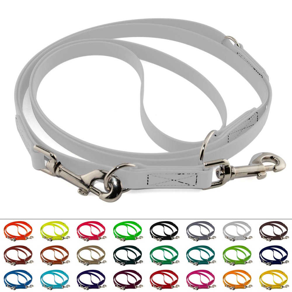 LE​​NNIE Adjustable BioThane Dog Lead, 16 mm Wide, 4 m Long, White, Double Lead