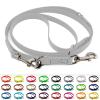 LE​​NNIE Adjustable BioThane Dog Lead, 16 mm Wide, 4 m Long, White, Double Lead view 1