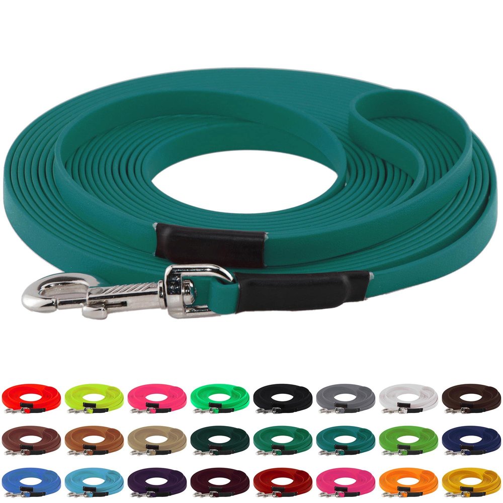 LENNIE BioThane Training Leash, 19 mm, for Dogs 35 kg+, 2 m, Teal