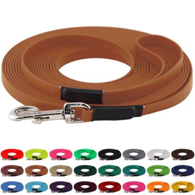 LENNIE BioThane Long Line, 19 mm, for Dogs 35 kg+, 15 m, Light Brown, Stitched
