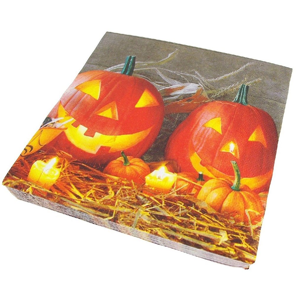 Paper Design Halloween Autumn Pumpkin Napkins 33 x 33 cm, Assorted Colors