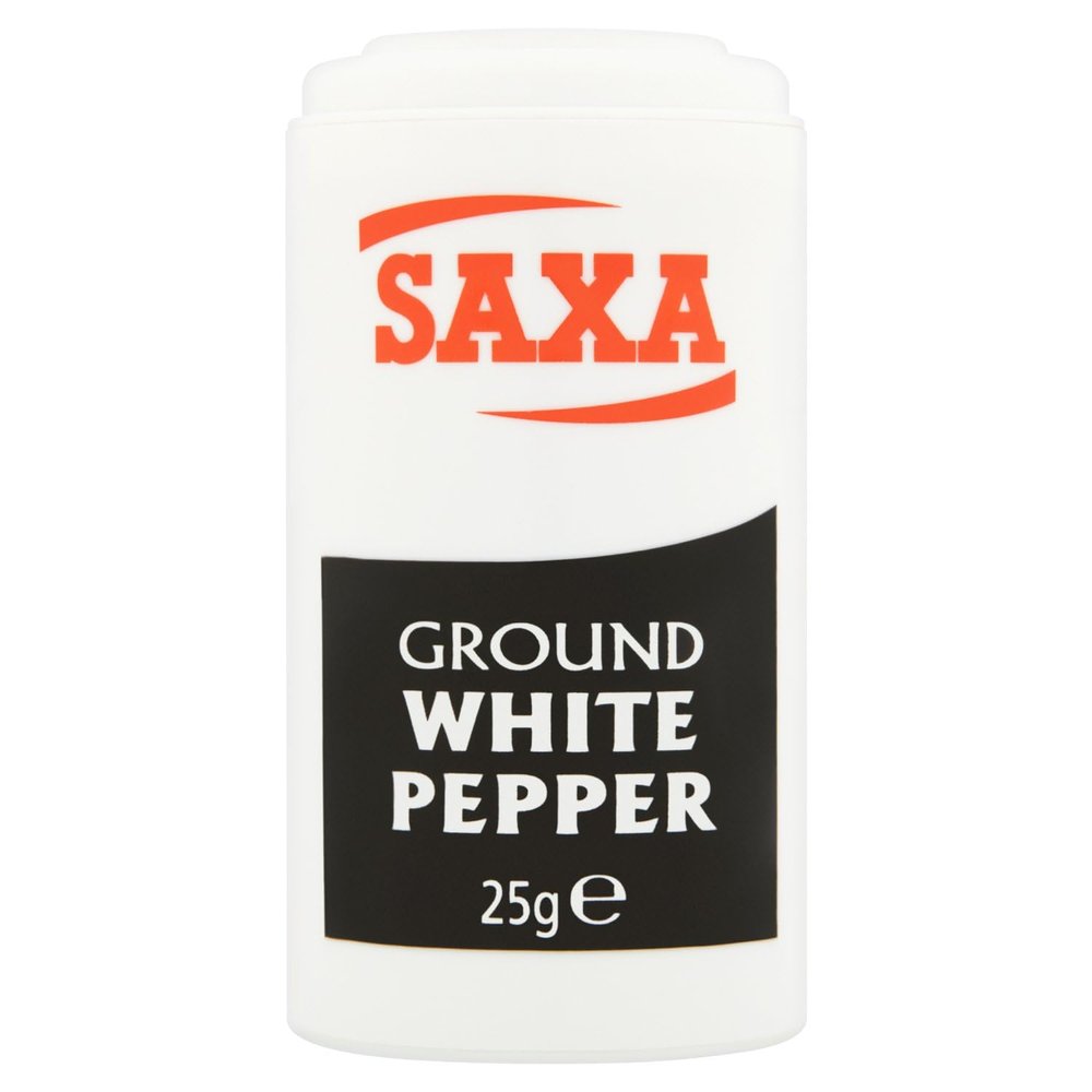 Saxa Ground White Pepper (25 g) - Pack of 6