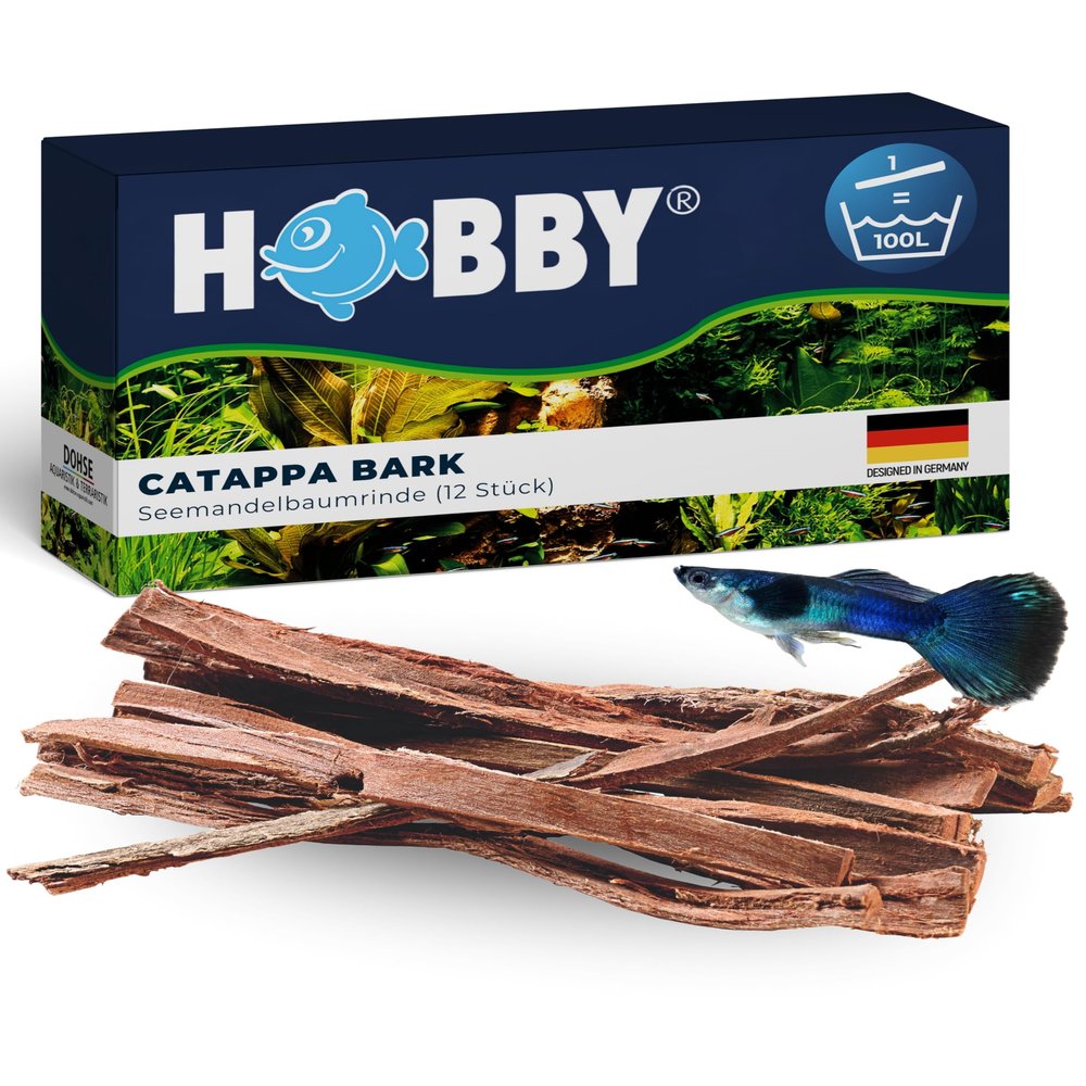HOBBY Catappa Bark I 12 Pieces I Indian Almond Bark for Aquariums