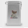 Chihuahua Dog Food Canister, Treat Tin, Metal Storage Tin – Silver view 1