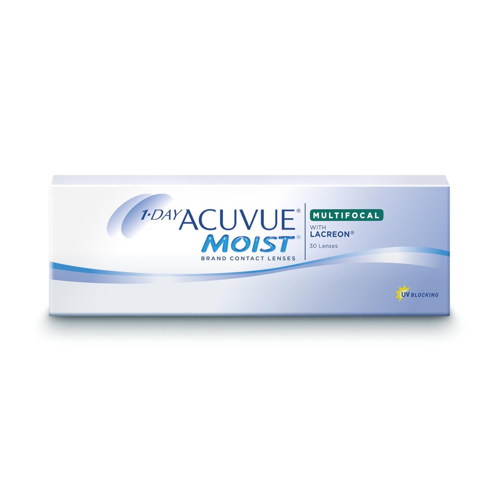 ACUVUE MOIST 1-DAY Multifocal Daily Contact Lenses, -3.50 D, Low Add, BC 8.4, 30 Lenses