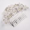 Miya Style 10 Silver Pearl and Crystal Floral Hair Comb view 2