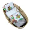 BabyLux 2-Piece Bedding Set for Stroller, Bassinet or Cradle, 60 x 78 cm, Green Owl view 3