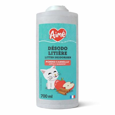 Aim | Cat Litter Odor Neutralizer 700 ml | Absorbent Granules with Apple and Cinnamon Scent