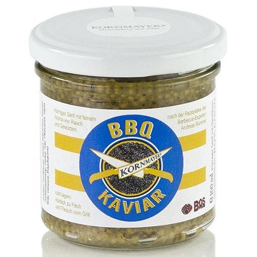 Kornmayer BBQ Caviar Mustard, Made with Black Mustard Seeds, 160 ml