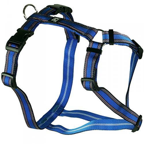 Feltmann Dog Harness – Soft Nylon, Blue Pattern, 75–100 cm Chest, 25 mm Width