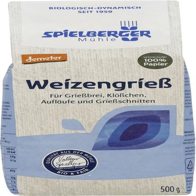 Organic Wheat Semolina, Demeter, 2 x 500 g