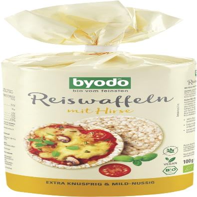 Organic Millet Rice Cakes, 200 g – Byodo Twin Pack (2 × 100 g), Vegan