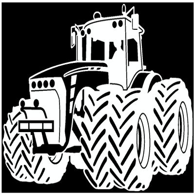 Samunshi Tractor Wall Decal for Children's Room or Playroom, 150 x 95 cm, White