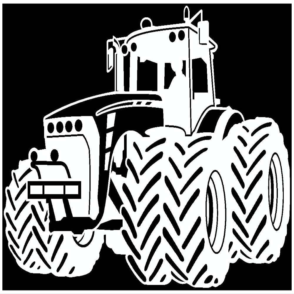 Samunshi Tractor Wall Decal for Children's Room or Playroom, 150 x 95 cm, White