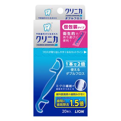 Lion Clinica Dental Double Floss, 20 Pieces (Green Tea Set)