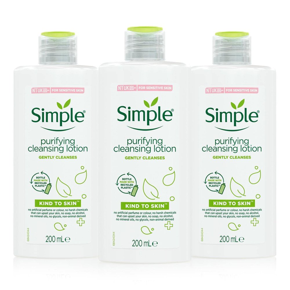 Multibuy Simple Cleansing Lotion for Skin, 200 ml, 3-Pack