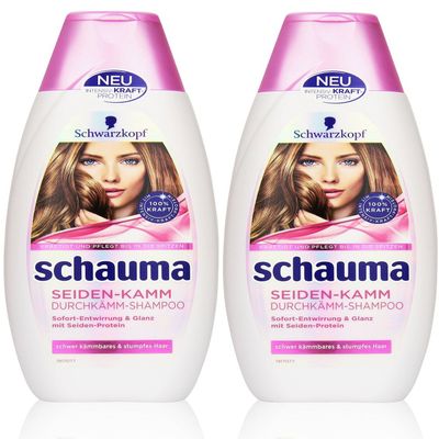 Schauma Silk Comb Detangling Shampoo, 2-Pack (2 x 400 ml)