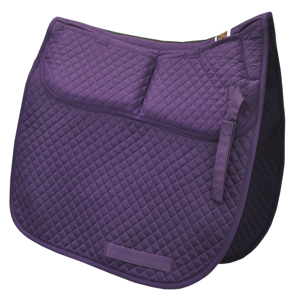 ECP Contoured Correction Dressage Saddle Pad with Adjustable Memory Foam Shims, Purple