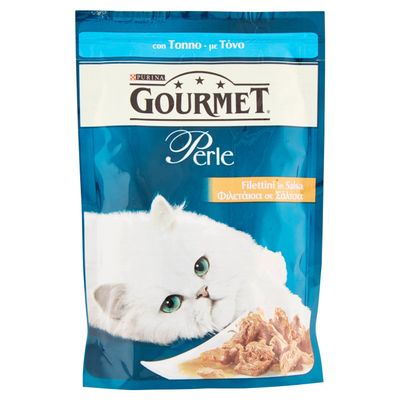 Gourmet Perle Cat Food Delicate Strips with Tuna, 12 Pouches (12 x 85 g)